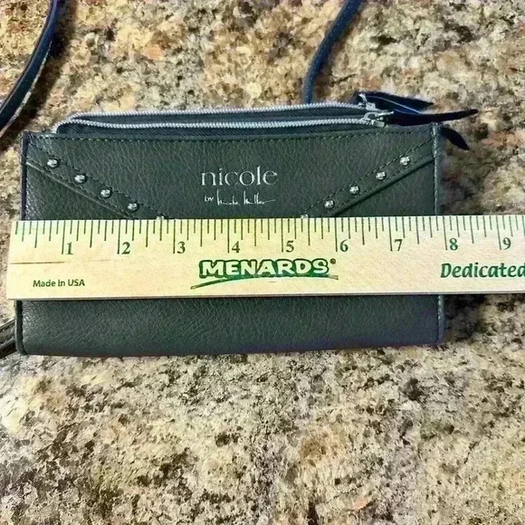 Nicole By Nicloe Miller Gray Mini Crossbody Detachable Strap Jars Not Included - Picture 12 of 14